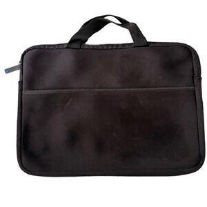 Black Neoprene Laptop Sleeve‎ Case Bag with Handles and Zipper